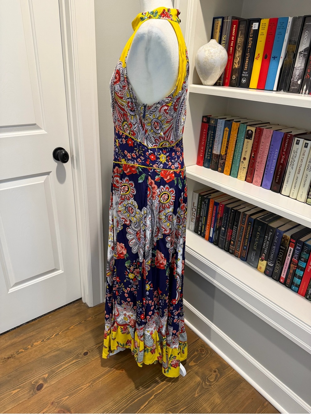 Maeve Yellow & Navy Floral Halter Maxi Dress - Picture 2 of 7